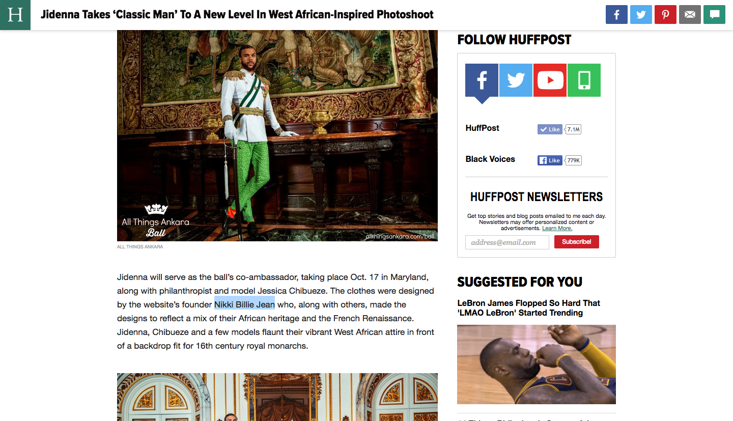 Nikki Billie Jean in Huffington Post