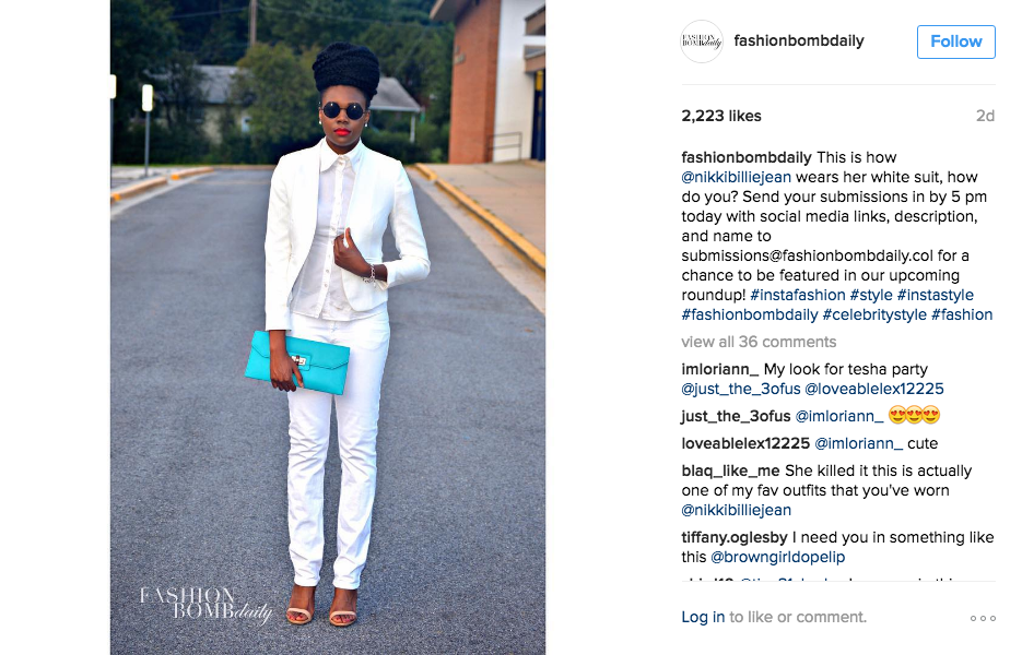 n Fashion Bomb Daily's Spring 2016's White Suit Trend Post-IG Post