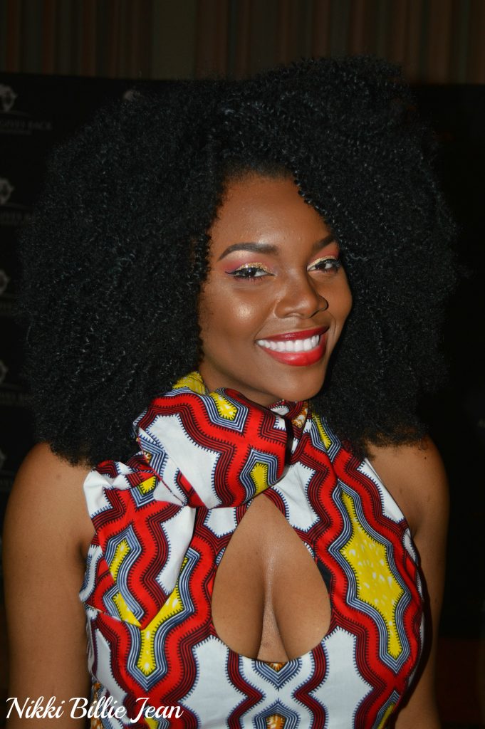 Africa Gives Back Int'l Gala 2016- Nikki Billie Jean Sleeveless Keyhole Scarf Neckline Side Slit Gown 2